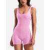 image:imageYEOREO CoreFlex Women One Piece Workout Jumpsuits Backless Yoga Romper  Sleeveless V Back Tummy Control Gym U Neck Removable PadsBubble Gum Pink
