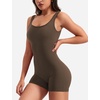 image:imageYEOREO CoreFlex Women One Piece Workout Jumpsuits Backless Yoga Romper  Sleeveless V Back Tummy Control Gym U Neck Removable PadsCoffee