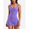 image:imageYEOREO CoreFlex Women One Piece Workout Jumpsuits Backless Yoga Romper  Sleeveless V Back Tummy Control Gym U Neck Removable PadsDahlia Purple