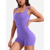 image:imageYEOREO CoreFlex Women One Piece Workout Jumpsuits Backless Yoga Romper  Sleeveless V Back Tummy Control Gym U Neck Removable PadsDahlia Purple