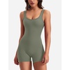 image:imageYEOREO CoreFlex Women One Piece Workout Jumpsuits Backless Yoga Romper  Sleeveless V Back Tummy Control Gym U Neck Removable PadsGreen