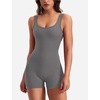 image:imageYEOREO CoreFlex Women One Piece Workout Jumpsuits Backless Yoga Romper  Sleeveless V Back Tummy Control Gym U Neck Removable PadsGrey