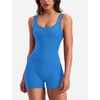 image:imageYEOREO CoreFlex Women One Piece Workout Jumpsuits Backless Yoga Romper  Sleeveless V Back Tummy Control Gym U Neck Removable PadsLight Blue