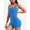image:imageYEOREO CoreFlex Women One Piece Workout Jumpsuits Backless Yoga Romper  Sleeveless V Back Tummy Control Gym U Neck Removable PadsLight Blue