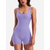 image:imageYEOREO CoreFlex Women One Piece Workout Jumpsuits Backless Yoga Romper  Sleeveless V Back Tummy Control Gym U Neck Removable PadsLight Purple