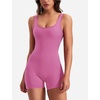 image:imageYEOREO CoreFlex Women One Piece Workout Jumpsuits Backless Yoga Romper  Sleeveless V Back Tummy Control Gym U Neck Removable PadsPink