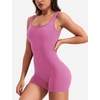 image:imageYEOREO CoreFlex Women One Piece Workout Jumpsuits Backless Yoga Romper  Sleeveless V Back Tummy Control Gym U Neck Removable PadsPink