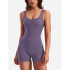 image:imageYEOREO CoreFlex Women One Piece Workout Jumpsuits Backless Yoga Romper  Sleeveless V Back Tummy Control Gym U Neck Removable PadsPurple