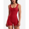 image:imageYEOREO CoreFlex Women One Piece Workout Jumpsuits Backless Yoga Romper  Sleeveless V Back Tummy Control Gym U Neck Removable PadsRed