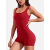 image:imageYEOREO CoreFlex Women One Piece Workout Jumpsuits Backless Yoga Romper  Sleeveless V Back Tummy Control Gym U Neck Removable PadsRed