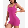 image:imageYEOREO CoreFlex Women One Piece Workout Jumpsuits Backless Yoga Romper  Sleeveless V Back Tummy Control Gym U Neck Removable PadsRose Red