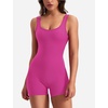 image:imageYEOREO CoreFlex Women One Piece Workout Jumpsuits Backless Yoga Romper  Sleeveless V Back Tummy Control Gym U Neck Removable PadsRose Red