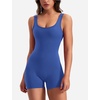 image:imageYEOREO CoreFlex Women One Piece Workout Jumpsuits Backless Yoga Romper  Sleeveless V Back Tummy Control Gym U Neck Removable PadsRoyal Blue