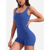 image:imageYEOREO CoreFlex Women One Piece Workout Jumpsuits Backless Yoga Romper  Sleeveless V Back Tummy Control Gym U Neck Removable PadsRoyal Blue