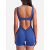 image:imageYEOREO CoreFlex Women One Piece Workout Jumpsuits Backless Yoga Romper  Sleeveless V Back Tummy Control Gym U Neck Removable PadsRoyal Blue