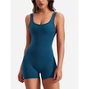 image:imageYEOREO CoreFlex Women One Piece Workout Jumpsuits Backless Yoga Romper  Sleeveless V Back Tummy Control Gym U Neck Removable PadsSea Blue