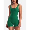 image:imageYEOREO CoreFlex Women One Piece Workout Jumpsuits Backless Yoga Romper  Sleeveless V Back Tummy Control Gym U Neck Removable PadsStorm Green