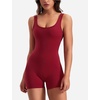 image:imageYEOREO CoreFlex Women One Piece Workout Jumpsuits Backless Yoga Romper  Sleeveless V Back Tummy Control Gym U Neck Removable PadsWine Red