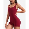 image:imageYEOREO CoreFlex Women One Piece Workout Jumpsuits Backless Yoga Romper  Sleeveless V Back Tummy Control Gym U Neck Removable PadsWine Red