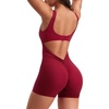 image:imageYEOREO CoreFlex Women One Piece Workout Jumpsuits Backless Yoga Romper  Sleeveless V Back Tummy Control Gym U Neck Removable PadsWine Red