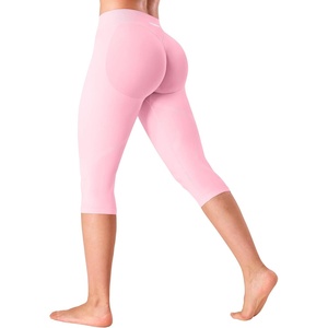 image:imageYEOREO CoreFlex Low Rise Butt Lifting Capri Leggings 16 Seamless Pants  No Front Seam Workout Gym Cropped Yoga Pants Scrunch Booty Impact for WomenInfant Pink