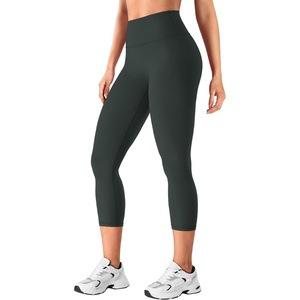 image:imageYEOREO Ease Capri Leggings for Women 21 No Front Seam Yoga PantsAsphalt Green