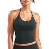 image:imageYEOREO CoreFlex Womens Strappy Halter Tops with Pads Backless Tank Top CamiAsphalt Green