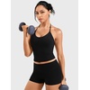 image:imageYEOREO CoreFlex Womens Strappy Halter Tops with Pads Backless Tank Top CamiBlack