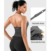 image:imageYEOREO CoreFlex Womens Strappy Halter Tops with Pads Backless Tank Top CamiCarbon Gray