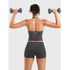 image:imageYEOREO CoreFlex Womens Strappy Halter Tops with Pads Backless Tank Top CamiCarbon Gray
