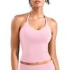image:imageYEOREO CoreFlex Womens Strappy Halter Tops with Pads Backless Tank Top CamiInfant Pink