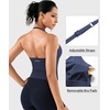 image:imageYEOREO CoreFlex Womens Strappy Halter Tops with Pads Backless Tank Top CamiNavy Blue