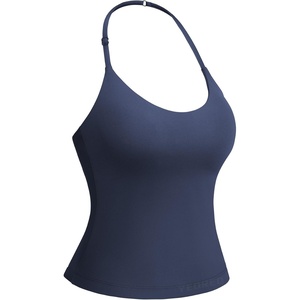 image:imageYEOREO CoreFlex Womens Strappy Halter Tops with Pads Backless Tank Top CamiNavy Blue